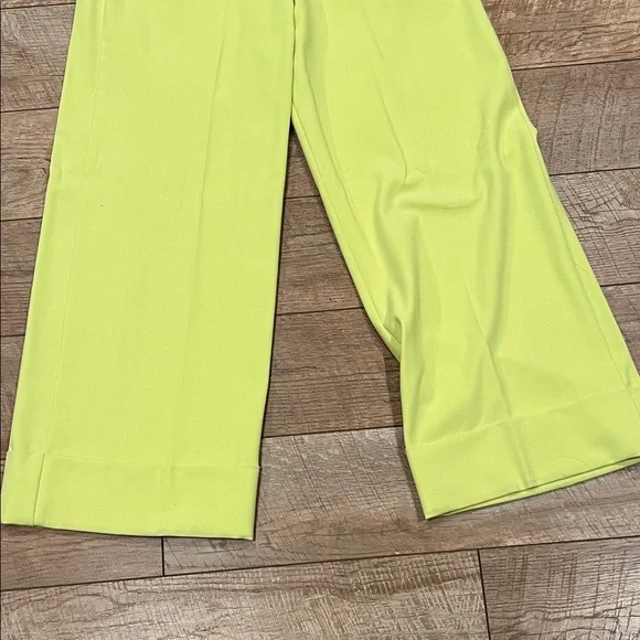 Express Neon Lime Wide-Leg High-Rise Pants - Picture 10 of 10
